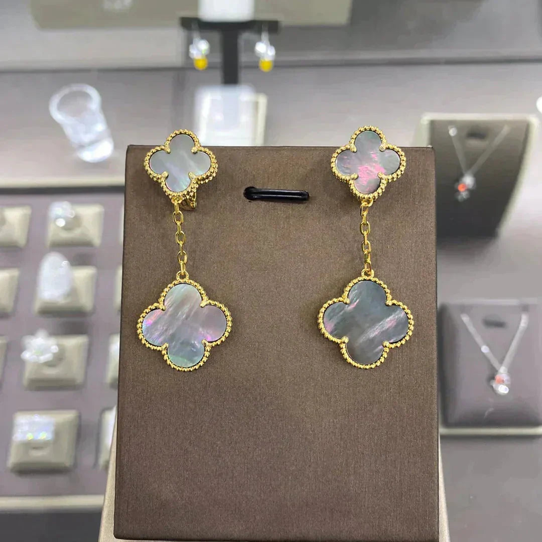 ¡®Lume Jewels¡¯CLOVER 2 MOTIFS EARRINGS (MULTIPLE CHOICESC