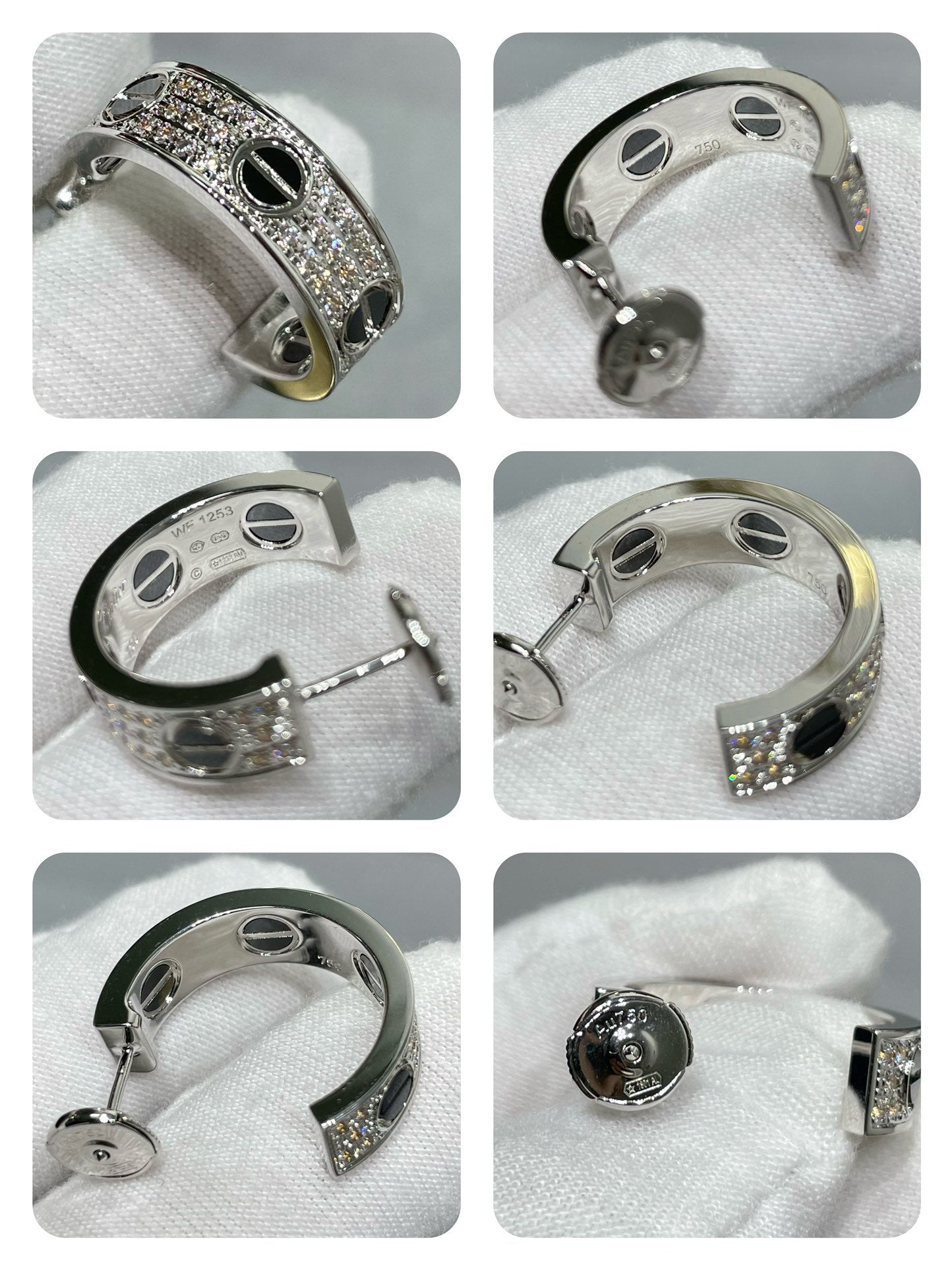 ¡®Lume Jewels¡¯LOVE CERAMIC DIAMOND PAVED SILVER EARRINGS