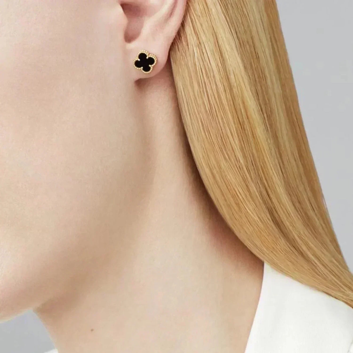 ¡®Lume Jewels¡¯CLOVER MINI 9.5MM BLACK MOP EARRINGS