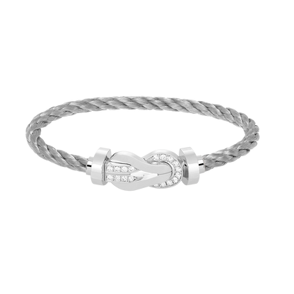 ¡®Lume Jewels¡¯CHANCE LARGE 8 FIGURE BUCKLE HALF DIAMOND BRACELET SILVER