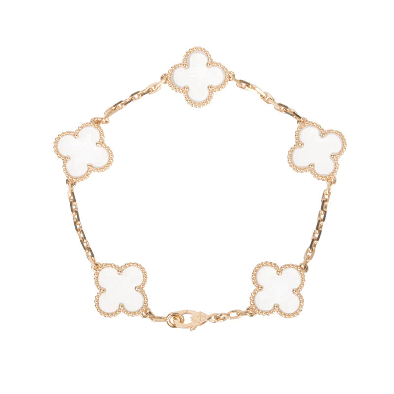 [Lume Jewels]New CLOVER 5 MOTIF ROCK CRYSTAL BRACELET