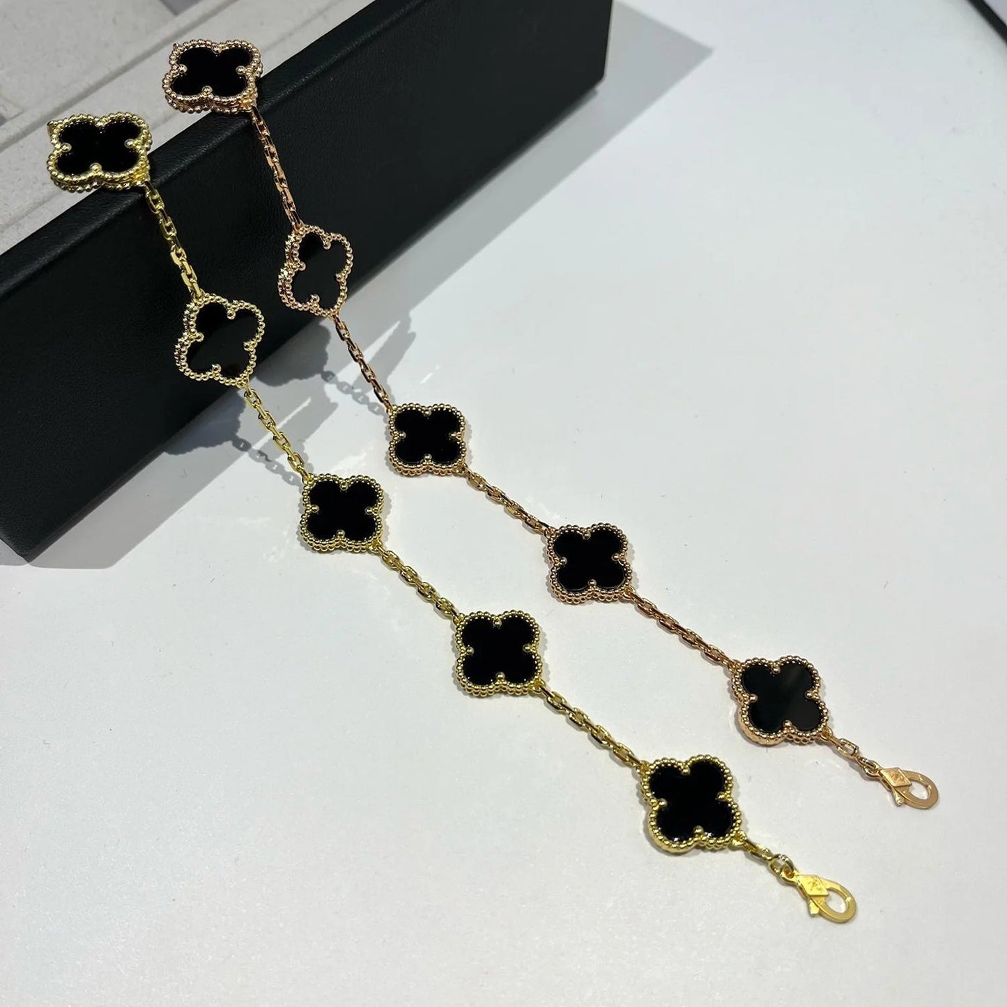 [Lume Jewels]New CLOVER 5 MOTIF ONYXS BRACELET COLLECTION
