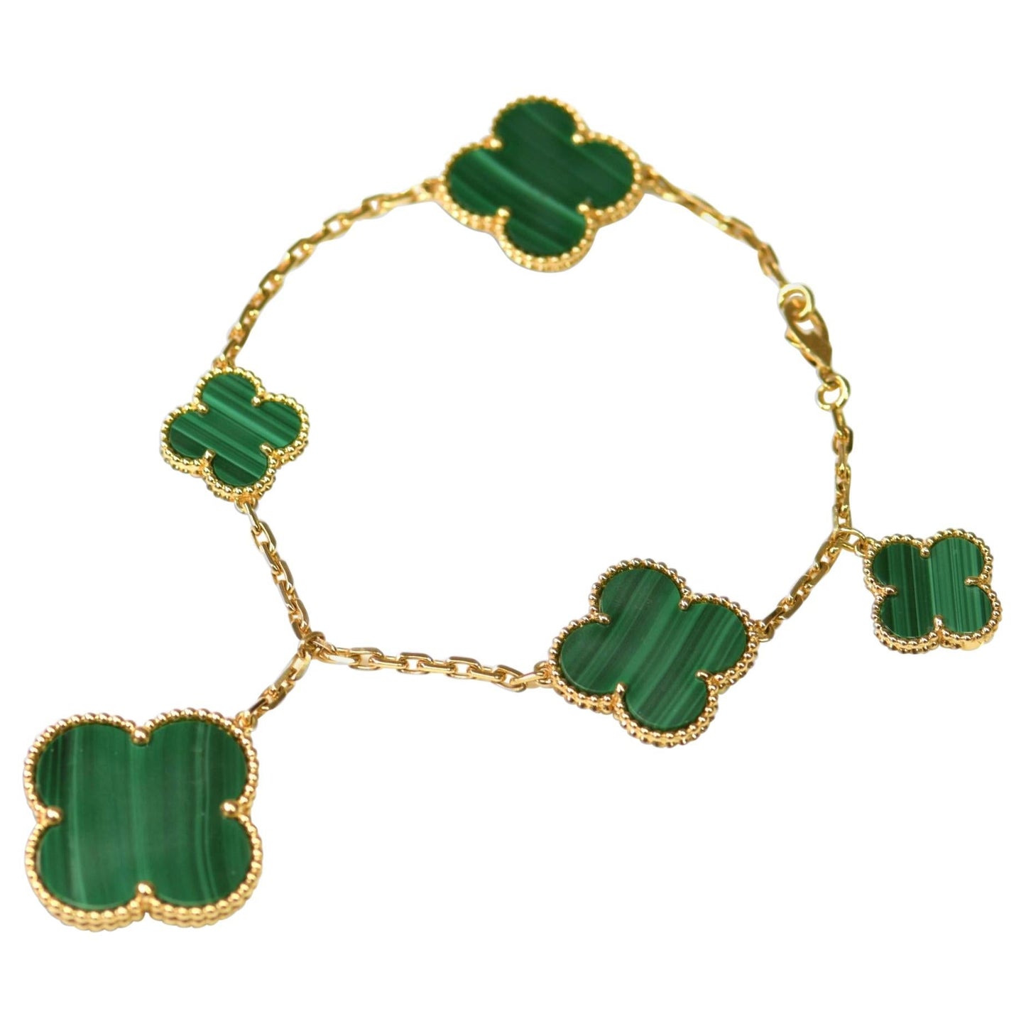 ¡®Lume Jewels¡¯MAGIC CLOVER MALACHITE GOLD BRACELET 5 MOTIFS