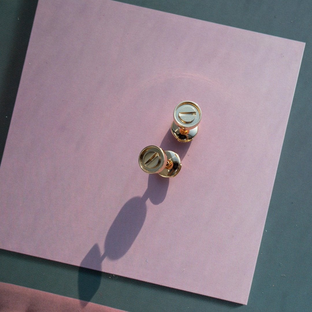 ¡®Lume Jewels¡¯LOVE EARRINGS PINK GOLD 10MM