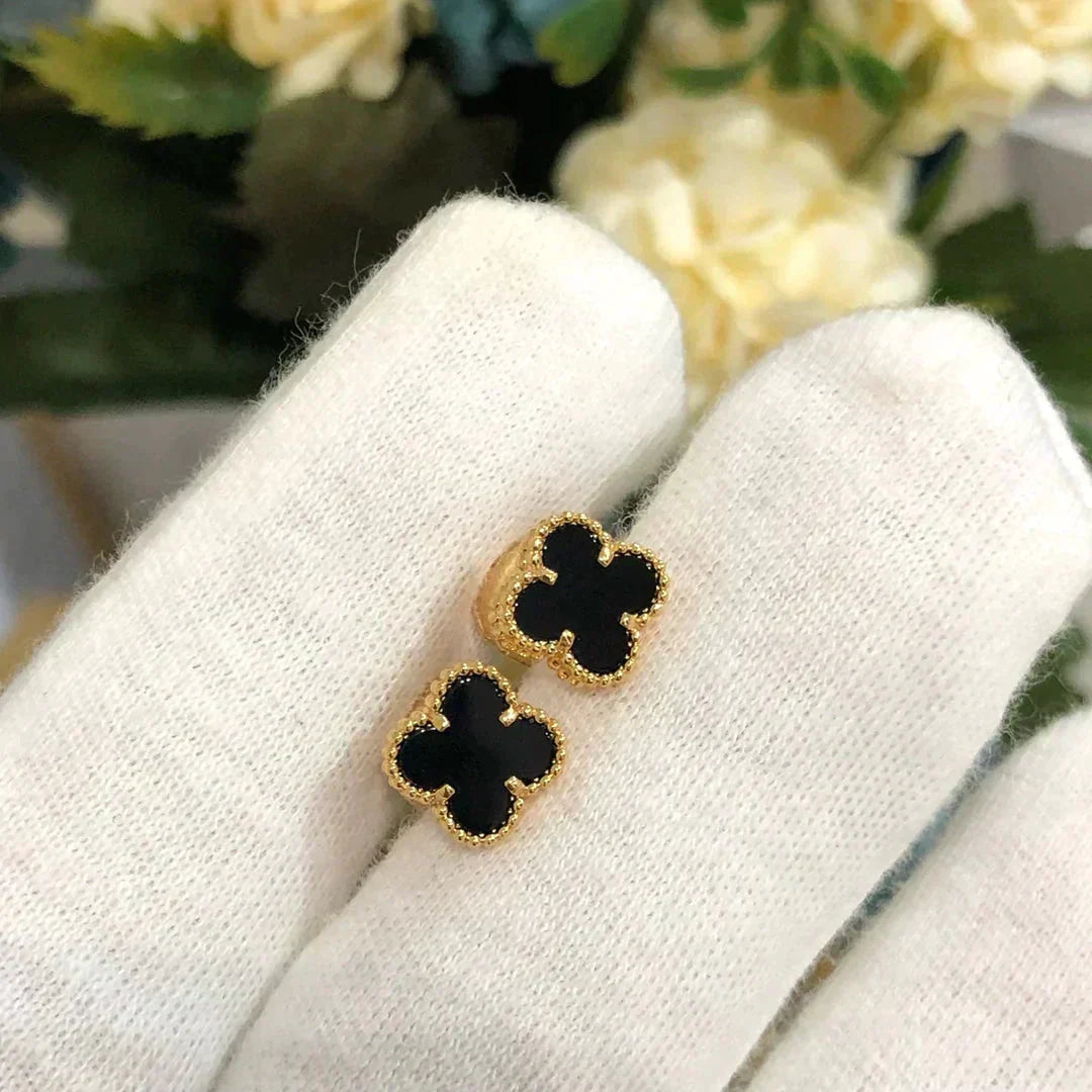 ¡®Lume Jewels¡¯CLOVER MINI 9.5MM BLACK MOP EARRINGS