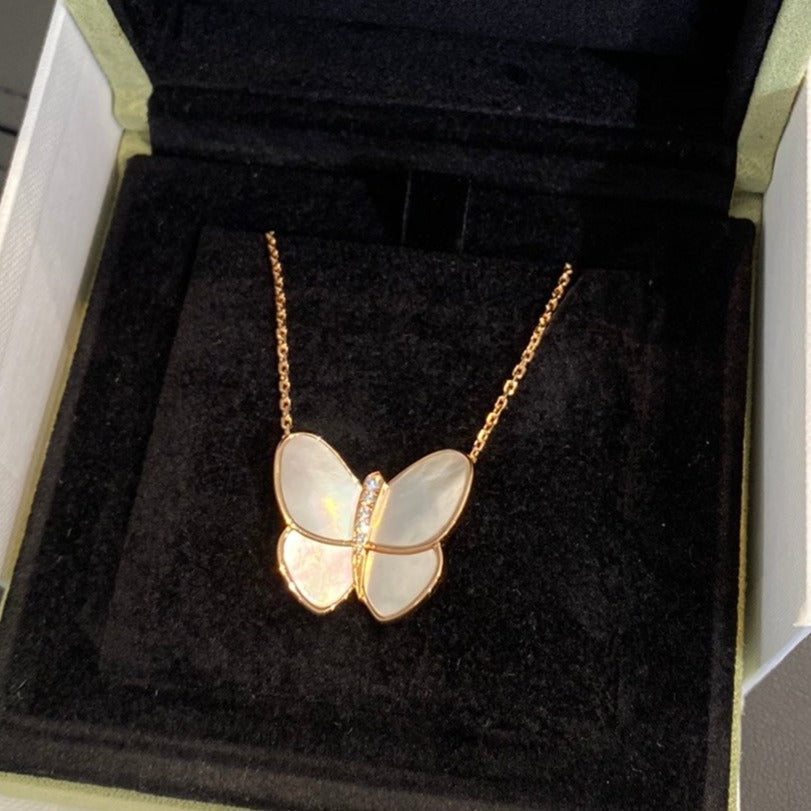 ¡®Lume Jewels¡¯BUTTERFLY GOLD MOP DIAMOND NECKLACE