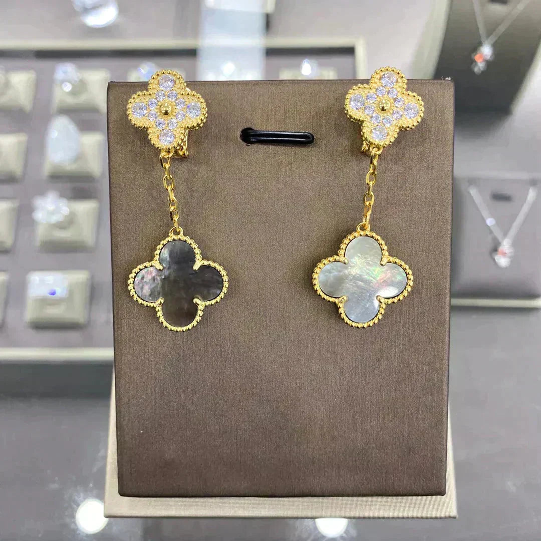 ¡®Lume Jewels¡¯CLOVER  2 MOTIFS  DIAMOND  EARRINGS (MULTIPLE CHOICESç´