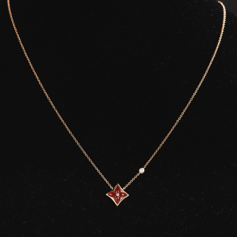 ¡®Lume Jewels¡¯STAR NECKLACE PINK GOLD 1 DIAMOND