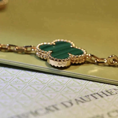 [Lume Jewels]New  CLOVER 5 MOTIF MALACHITE BRACELET COLLECTION