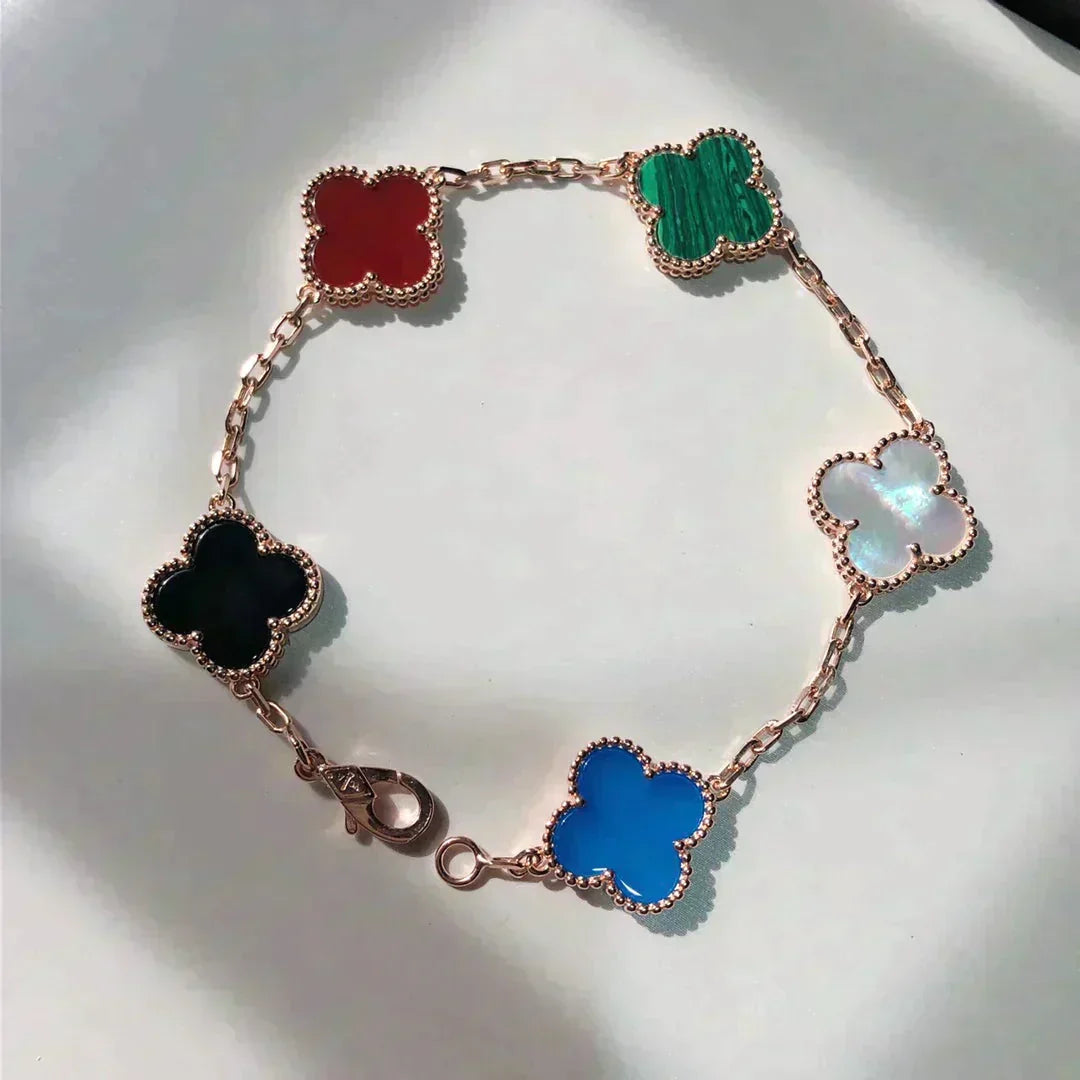 [Lume Jewels]New CLOVER 5 MOTIFS MULTICOLOR BRACELET