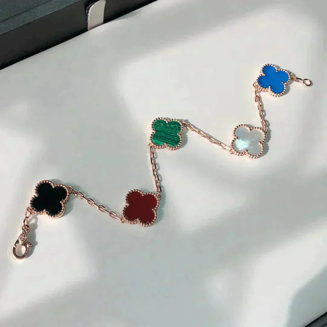 [Lume Jewels]New CLOVER 5 MOTIFS MULTICOLOR BRACELET