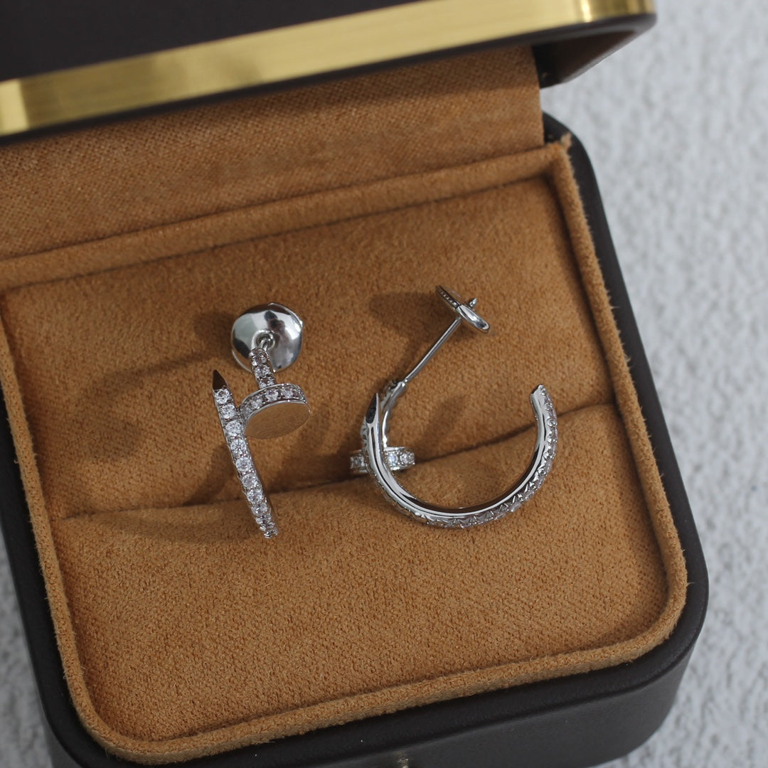 ¡®Lume Jewels¡¯JUSTE EARRINGS 12.75MM SILVER DIAMOND