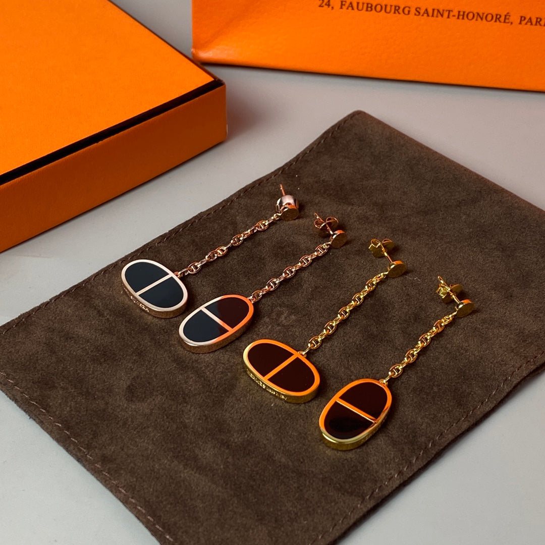 ¡®Lume Jewels¡¯CHAINE VERSO BLACK CERAMIC EARRINGS