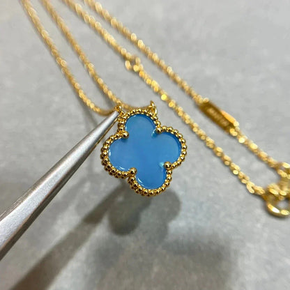 ¡®Lume Jewels¡¯CLOVER 15MM BLUE AGATE NECKLACE