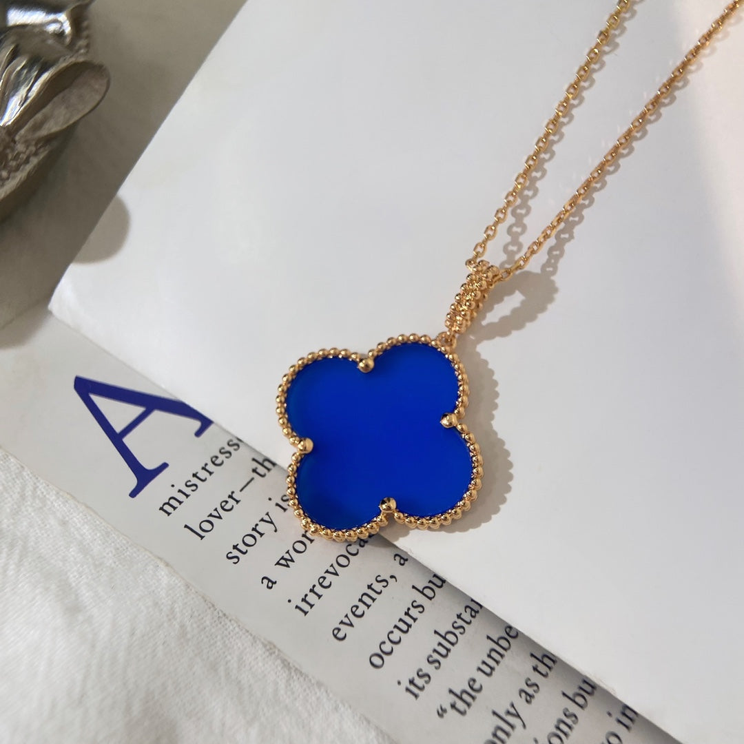 ¡®Lume Jewels¡¯CLOVER 25MM NECKLACE TURQUOISE ROSE GOLD