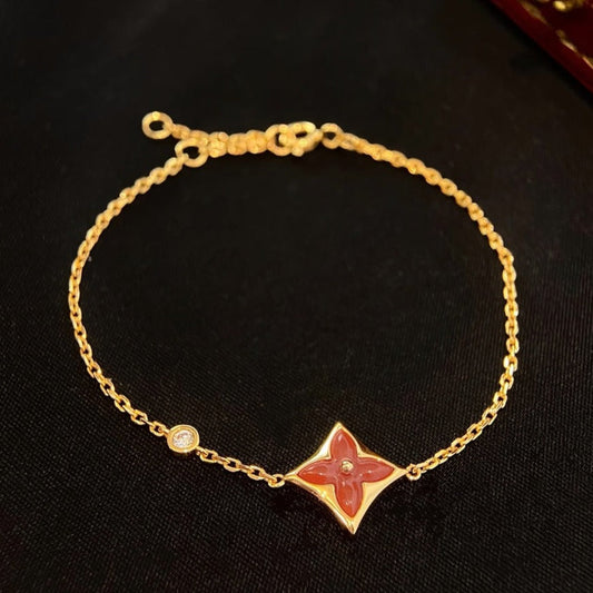 ¡®Lume Jewels¡¯COLOR STAR CARNELIAN PINK GOLD DIAMOND BRACELET