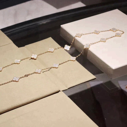 ¡®Lume Jewels¡¯CLOVER 20 MOTIFS WHITE MOP NECKLACE
