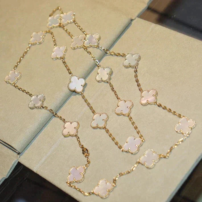 ¡®Lume Jewels¡¯CLOVER 20 MOTIFS WHITE MOP NECKLACE