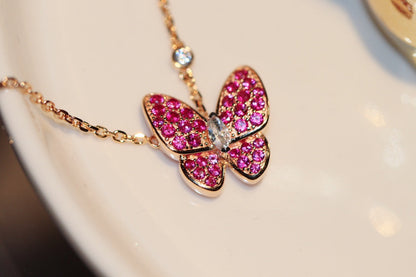 ¡®Lume Jewels¡¯BUTTERFLY RED DIAMOND ROSE GOLD NECKLACE
