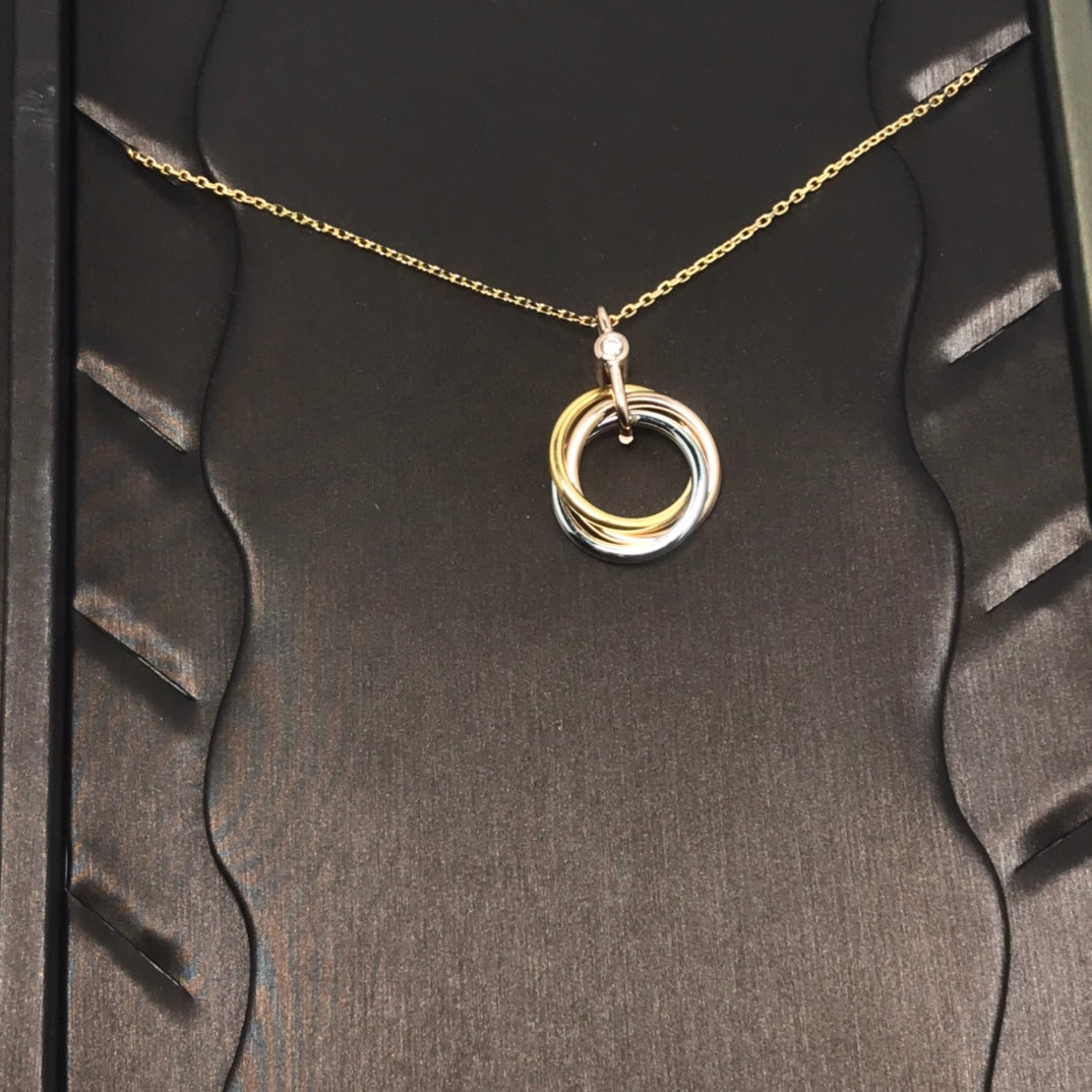 ¡®Lume Jewels¡¯TRINITY SILVER GOLD PINK GOLD NECKLACE