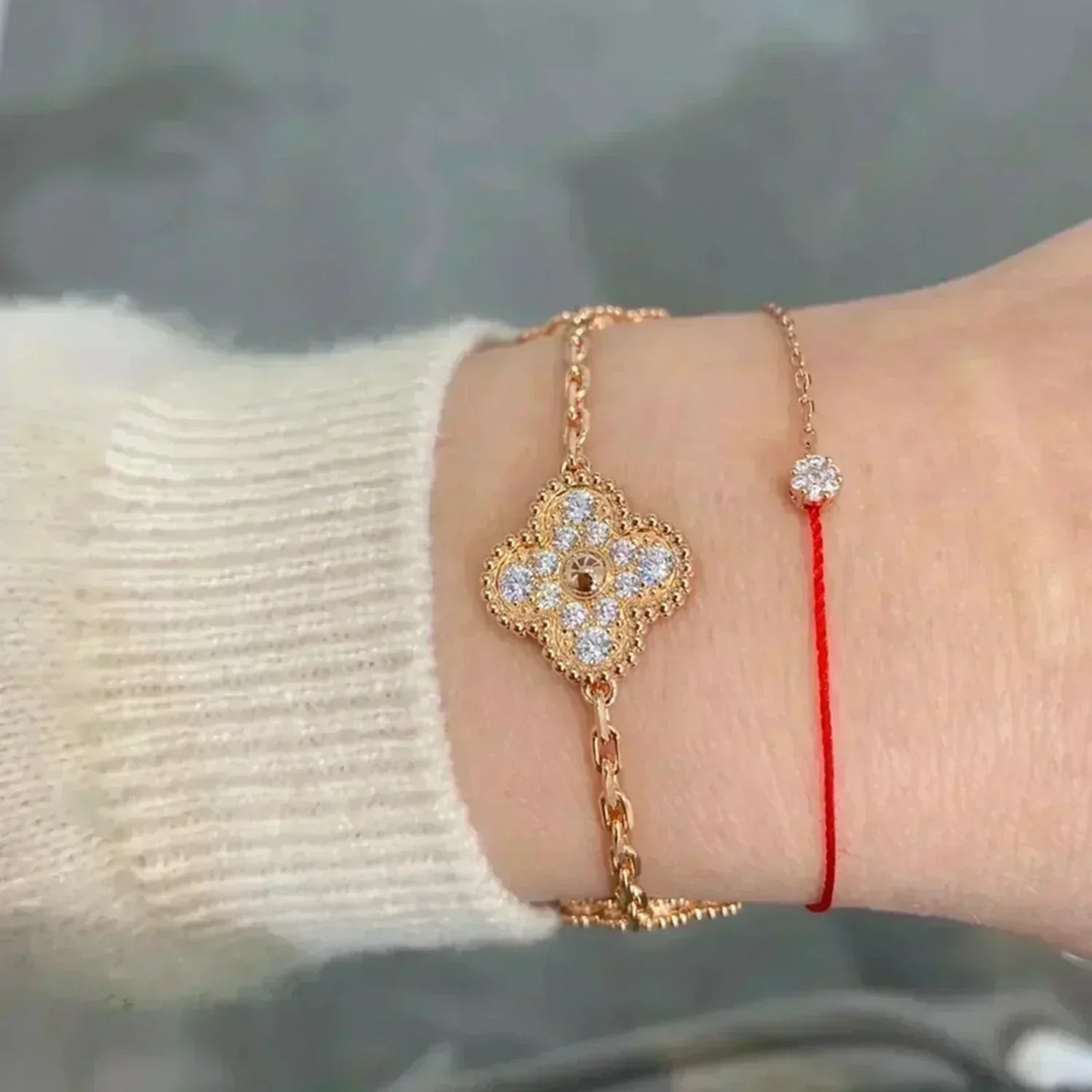 [Lume Jewels] New  CLOVER 5 MOTIF FULL DIAMOND BRACELET COLLECTION