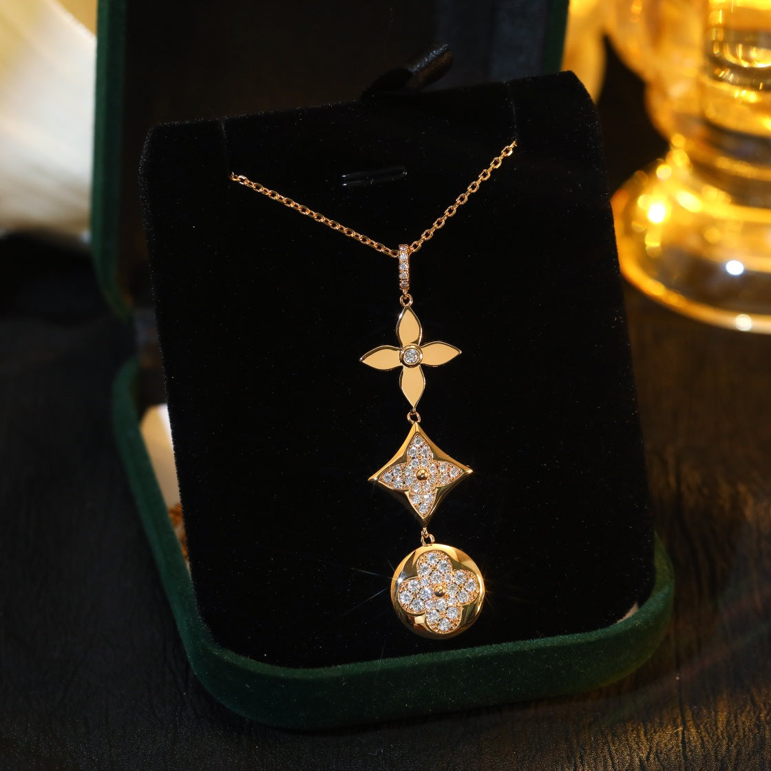 ¡®Lume Jewels¡¯STAR AND SUN DIAMOND PINK GOLD NECKLACE
