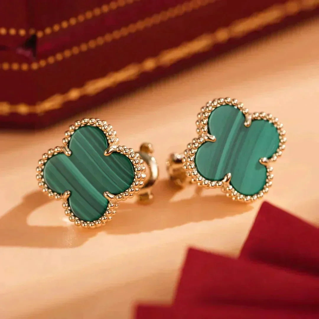 ¡®Lume Jewels¡¯CLOVER MEDIUM 1 MOTIFS MALACHITE  EARRINGS