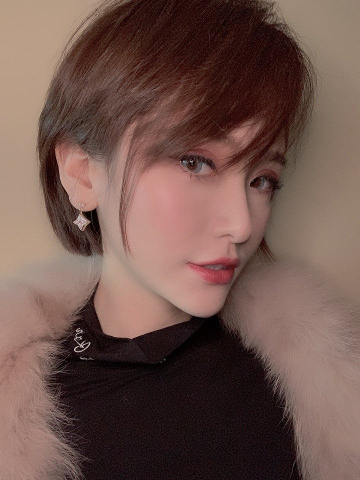 ¡®Lume Jewels¡¯DOUBLE STAR PINK GOLD MOP DROP EARRINGS