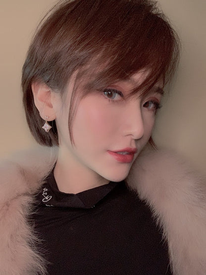 ¡®Lume Jewels¡¯DOUBLE STAR PINK GOLD MOP DROP EARRINGS