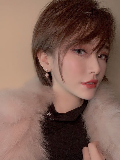 ¡®Lume Jewels¡¯DOUBLE STAR PINK GOLD MOP DROP EARRINGS