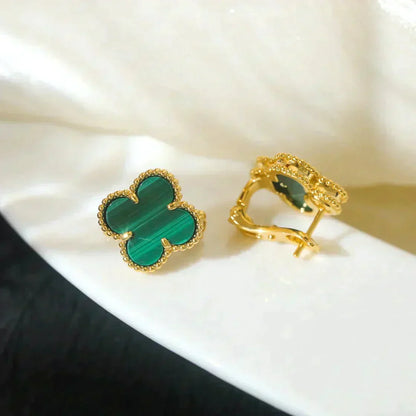 ¡®Lume Jewels¡¯CLOVER MEDIUM 1 MOTIFS MALACHITE  EARRINGS
