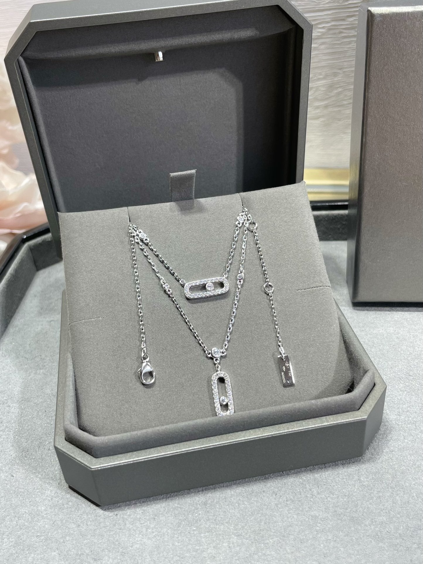 [Lume Jewels]MOVE 2 ROW DIAMOND NECKLACE