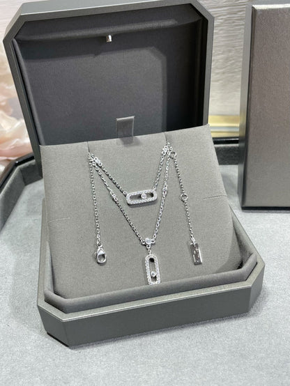[Lume Jewels]MOVE 2 ROW DIAMOND NECKLACE