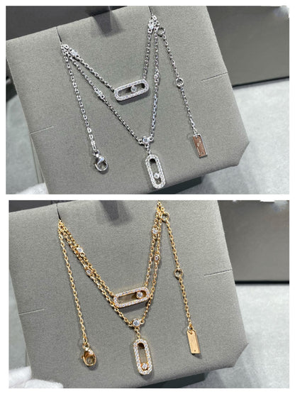 [Lume Jewels]MOVE 2 ROW DIAMOND NECKLACE