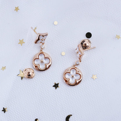 ¡®Lume Jewels¡¯STAR AND SUN PINK GOLD MOP DROP EARRINGS