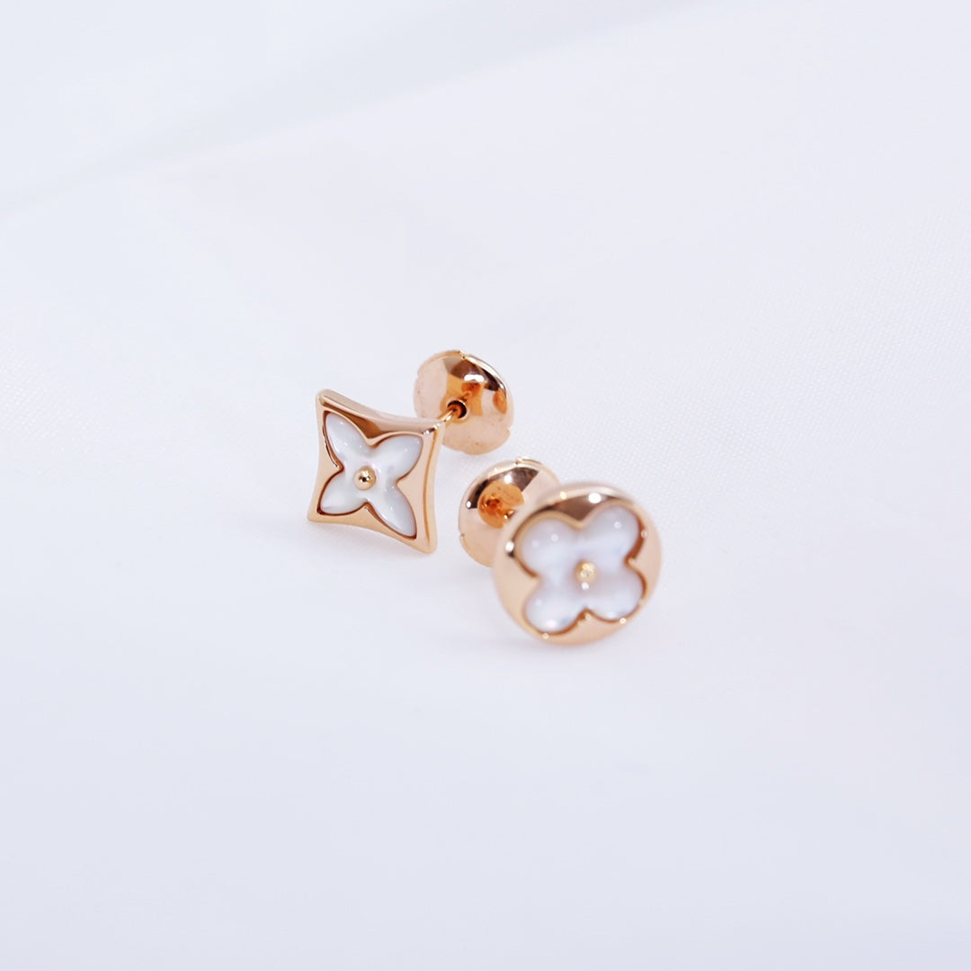 ¡®Lume Jewels¡¯STAR AND SUN PINK GOLD MOP STUD EARRINGS