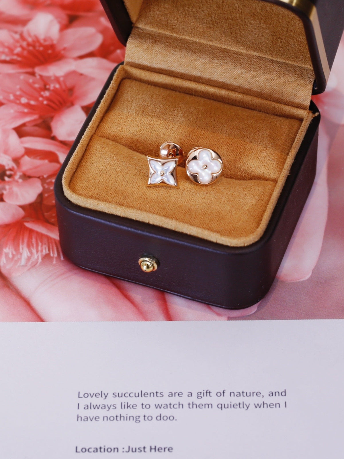 ¡®Lume Jewels¡¯STAR AND SUN PINK GOLD MOP STUD EARRINGS