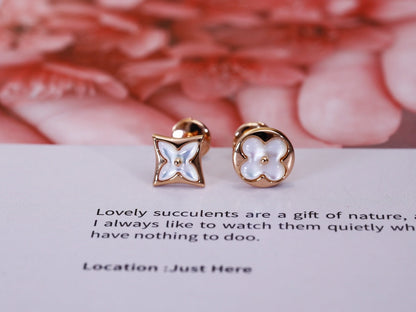 ¡®Lume Jewels¡¯STAR AND SUN PINK GOLD MOP STUD EARRINGS