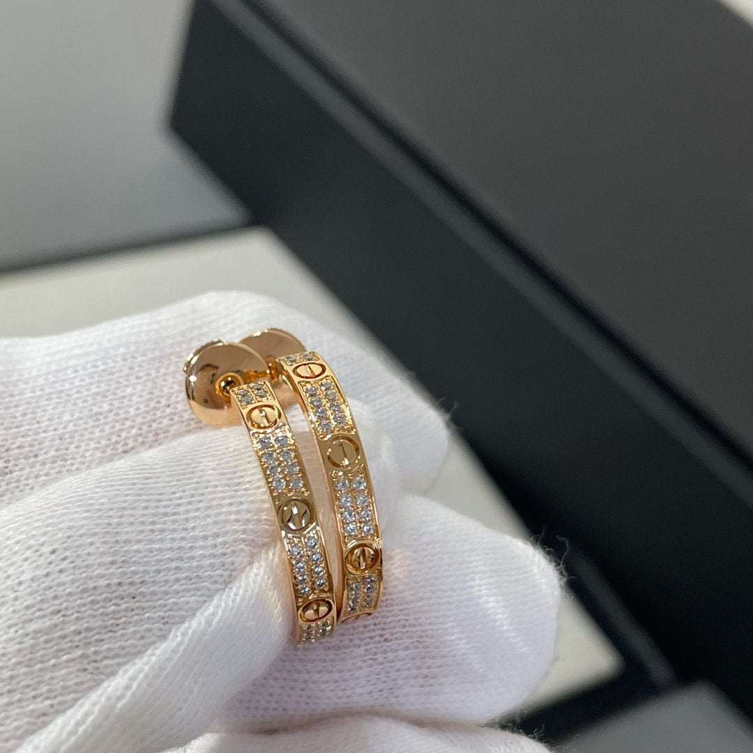 ¡®Lume Jewels¡¯LOVE DIAMOND PINK GOLD HOOP EARRINGS