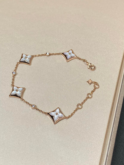 ¡®Lume Jewels¡¯STAR 4 MOTIF MOP DIAMOND PINK GOLD BRACELET