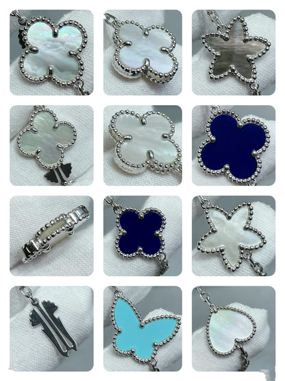 ¡®Lume Jewels¡¯LUCKY CLOVER SILVER 11 MOTIF NECKLACE