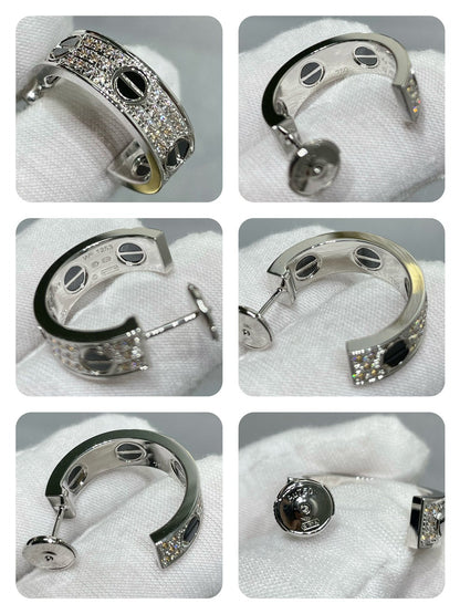 ¡®Lume Jewels¡¯LOVE CERAMIC DIAMOND PAVED SILVER EARRINGS