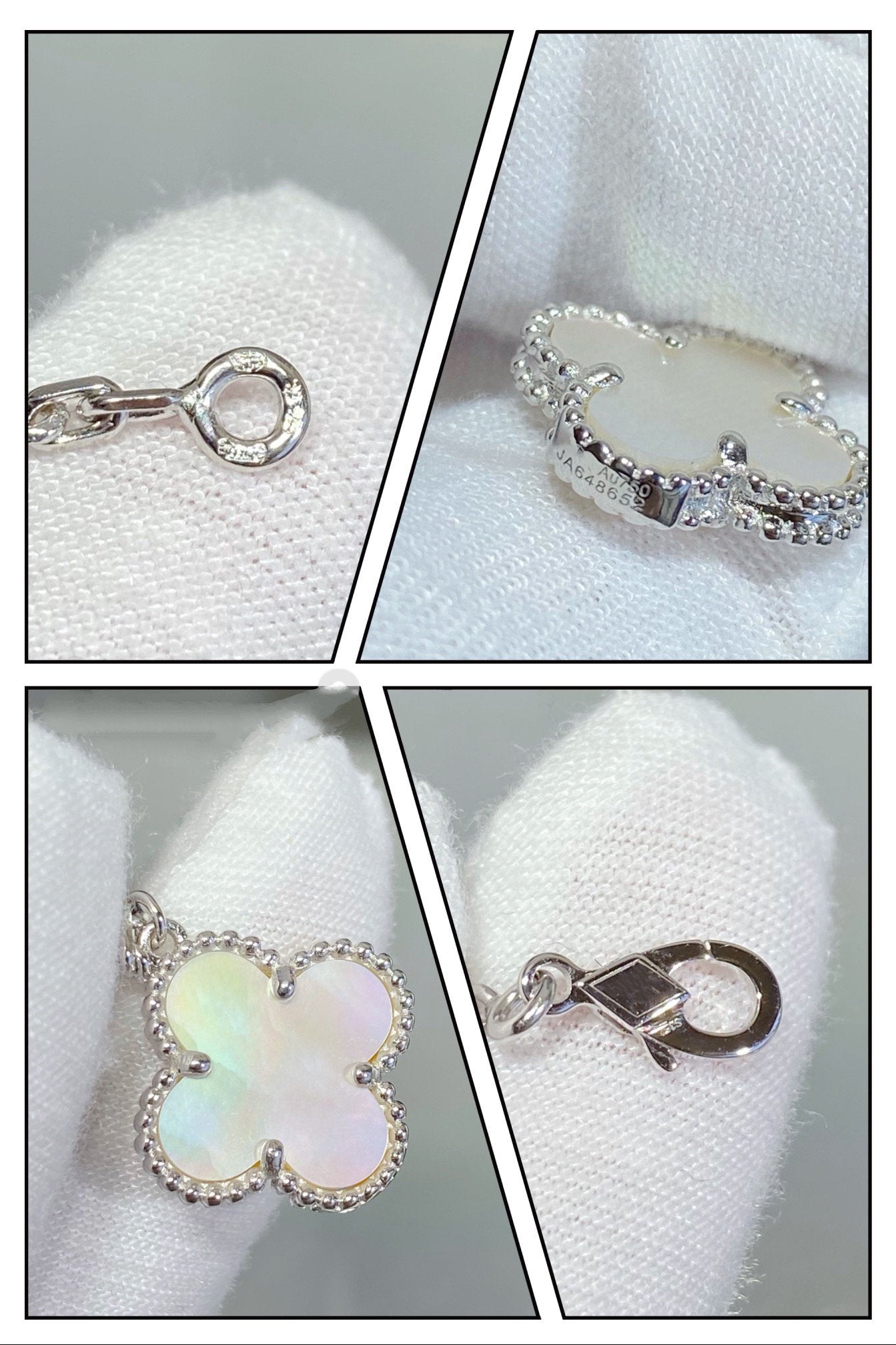 ¡®Lume Jewels¡¯CLOVER 5 MOTIF WHITE MOP SILVER BRACELET
