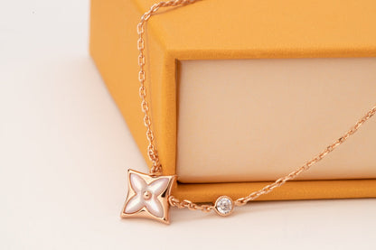 ¡®Lume Jewels¡¯STAR PINK MOP 1 DIAMOND PINK GOLD NECKLACE