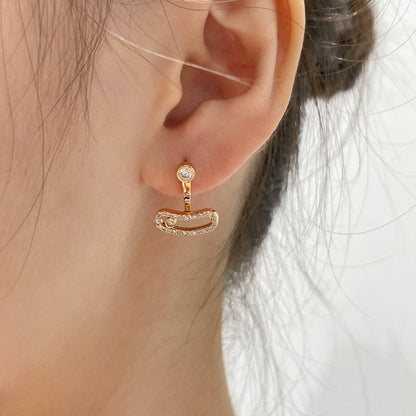 [Lume Jewels]MOVE UNO PINK GOLD DIAMOND EARRINGS