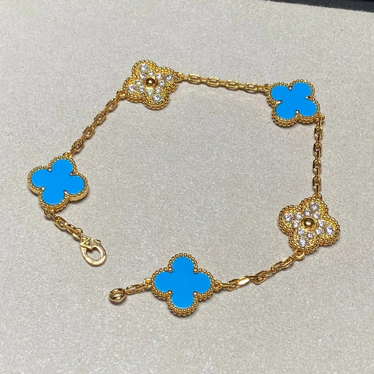[Lume Jewels]New CLOVER 5 MOTIF BLUE AGATE BRACELET COLLECTION