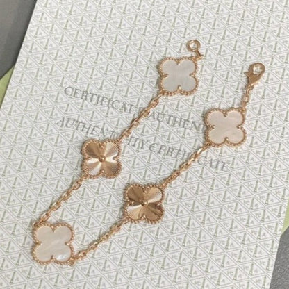 [Lume Jewels]New CLOVER WHITE PEARL MOP 5 MOTIF BRACELET COLLECTION