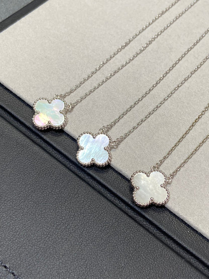 ¡®Lume Jewels¡¯CLOVER MEDIUM SILVER WHITE MOP NECKLACE