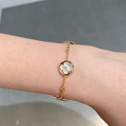 ¡®Lume Jewels¡¯STAR AND SUN 4 MOTIF WHITE MOP PINK GOLD BRACELET