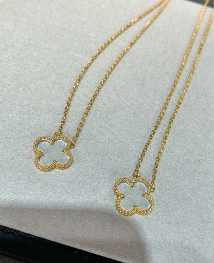 ¡®Lume Jewels¡¯CLOVER ROCK CRYSTAL ROSE GOLD NECKLACE